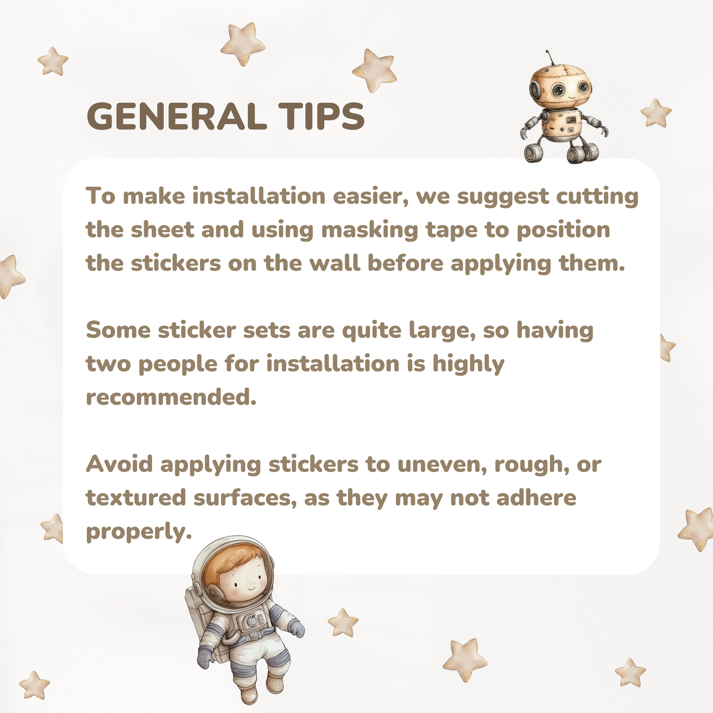 Space-Themed Wall Decals – PVC-Free Watercolor Stickers for Nursery & Playroom | Safe, Reusable and Eco-Friendly Decor