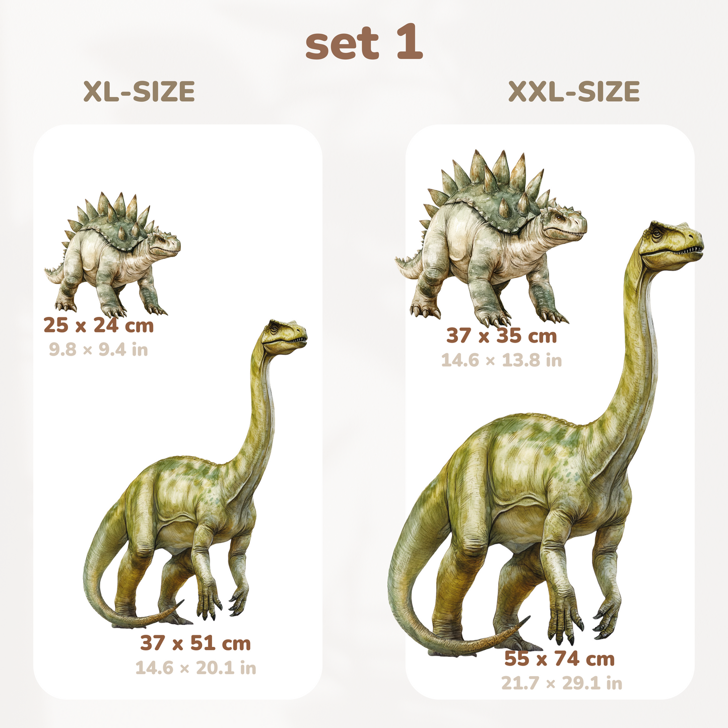Dinosaur Wall Decals – Removable, PVC-Free Stickers for Kids’ Room or Nursery, Available in XL & XXL Sizes, Fantasy Wall Art