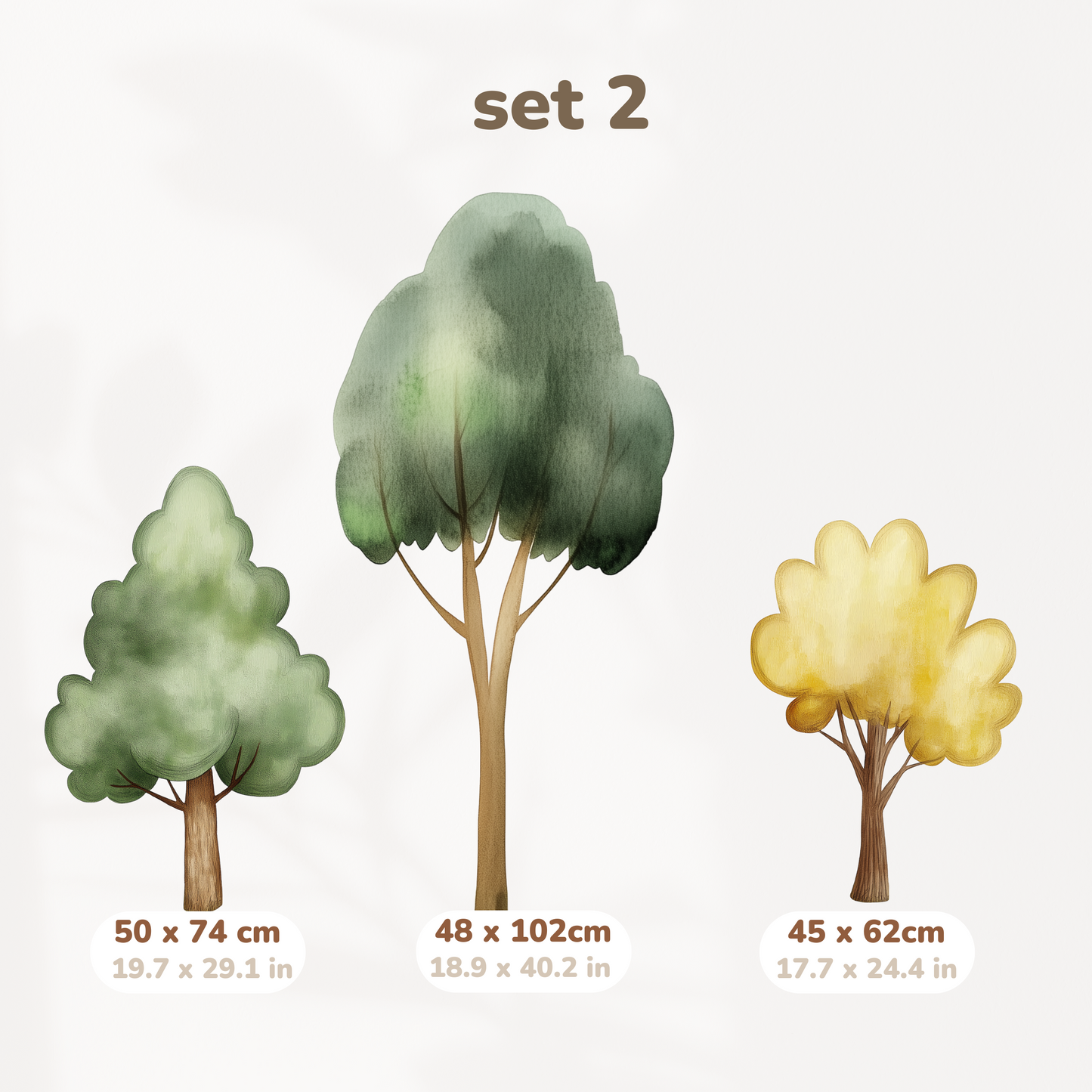 Forest Wall Decals – Eco-Friendly Watercolor XXL Reusable & Non-Toxic Stickers with Woodland Trees and Animals for Children’s Rooms