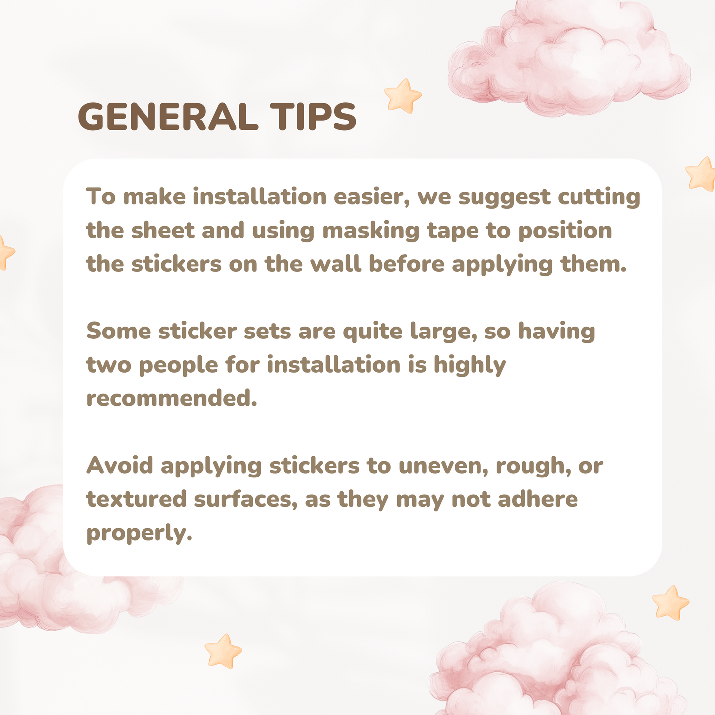 Sleepy Bears Wall Decals – Dreamy Nursery Decor, Clouds & Stars Stickers, Soothing Reusable Baby Wall Art