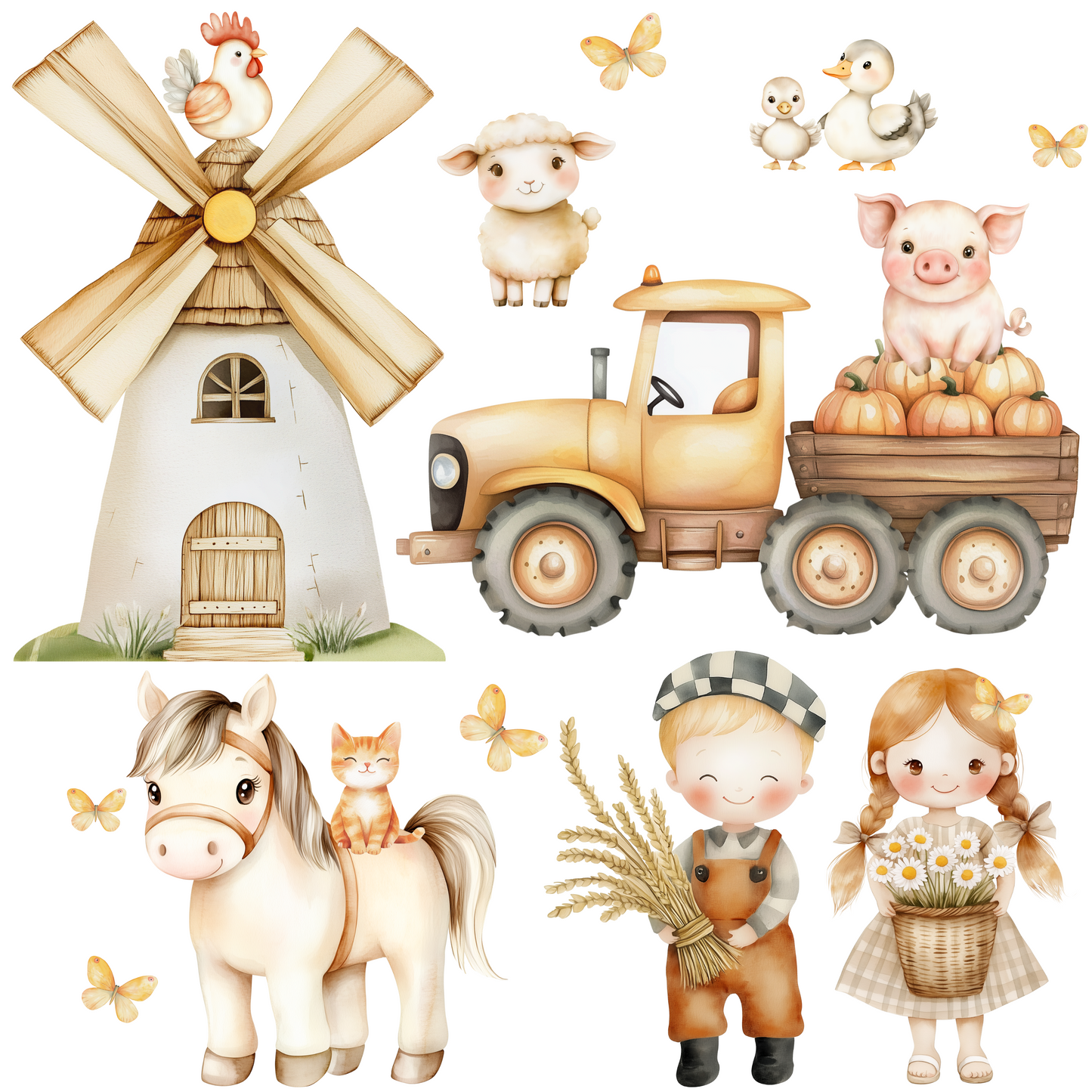 Farm-Style Wall Decals – Reusable Non-Toxic XXL Wall Art for Kids’ Nursery, Playroom, or Bedroom