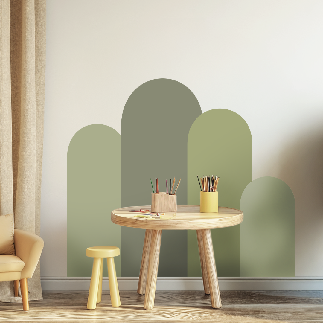 Boho Arch Wall Decals – Earthy Minimalist Room Decor, Repositionable & PVC-Free Stickers for Every Interior