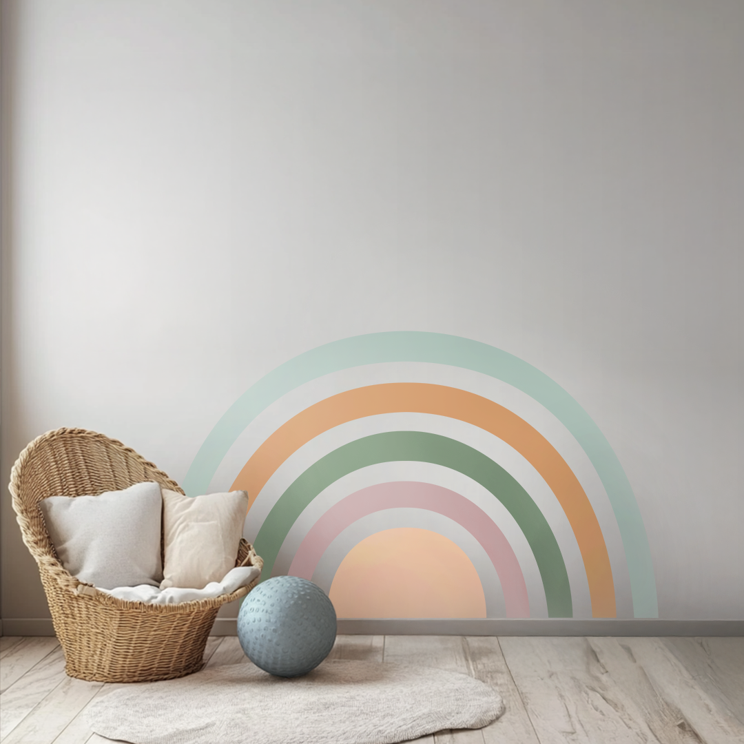 Stickers muraux arc-en-ciel – Autocollants écologiques et sans PVC pour chambre de bébé | Tailles XL ou XXL | Amovibles et non toxiques