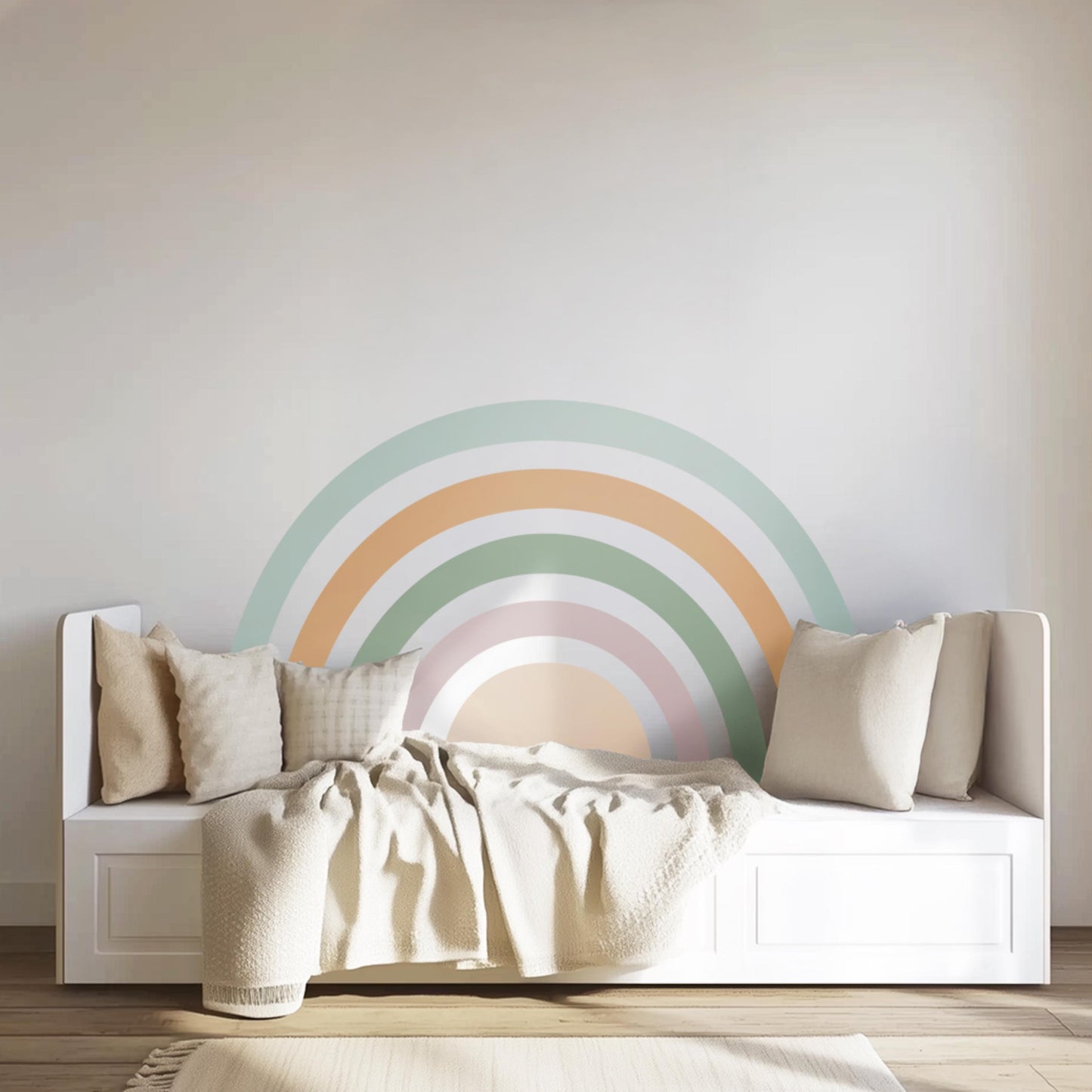Stickers muraux arc-en-ciel – Autocollants écologiques et sans PVC pour chambre de bébé | Tailles XL ou XXL | Amovibles et non toxiques