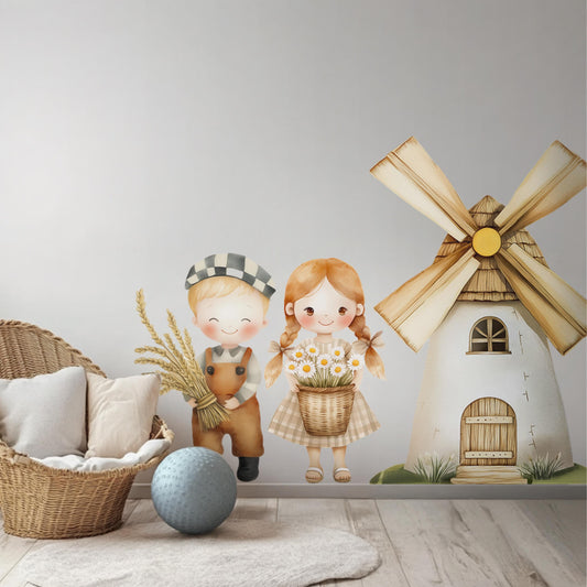 Autocollants muraux style ferme – Décoration murale XXL réutilisable et non toxique pour chambre d'enfant, salle de jeux ou chambre à coucher
