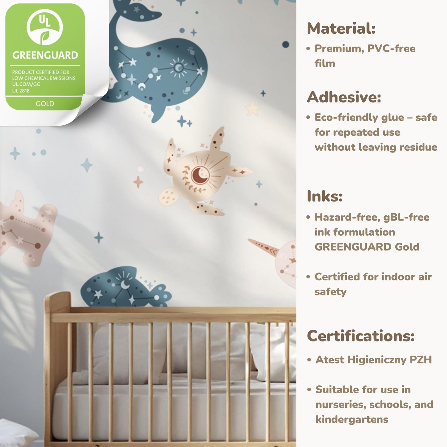 Ocean Animals Wall Decals – Extra Large & Reusable Stickers for Nursery or Playroom, Eco-Friendly and PVC-Free Sea Life Room Decor