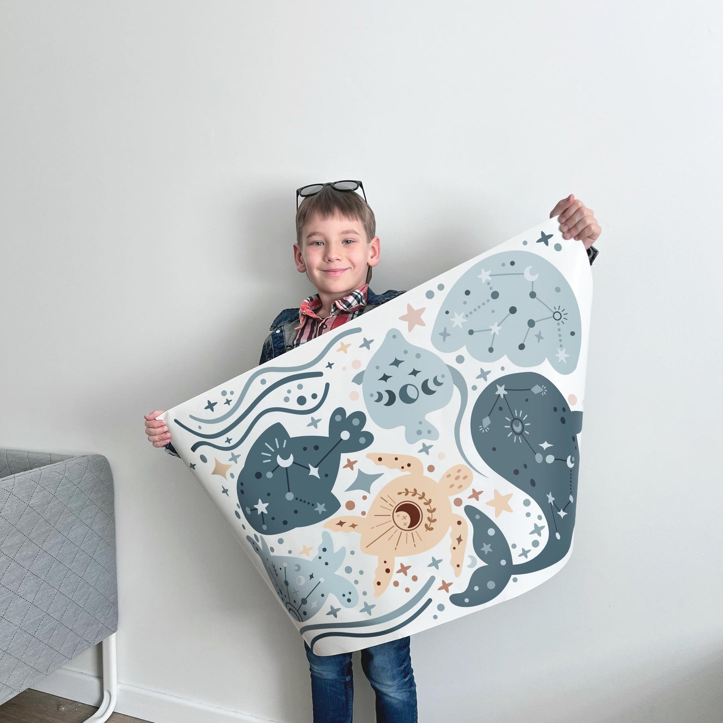 Ocean Animals Wall Decals – Extra Large & Reusable Stickers for Nursery or Playroom, Eco-Friendly and PVC-Free Sea Life Room Decor