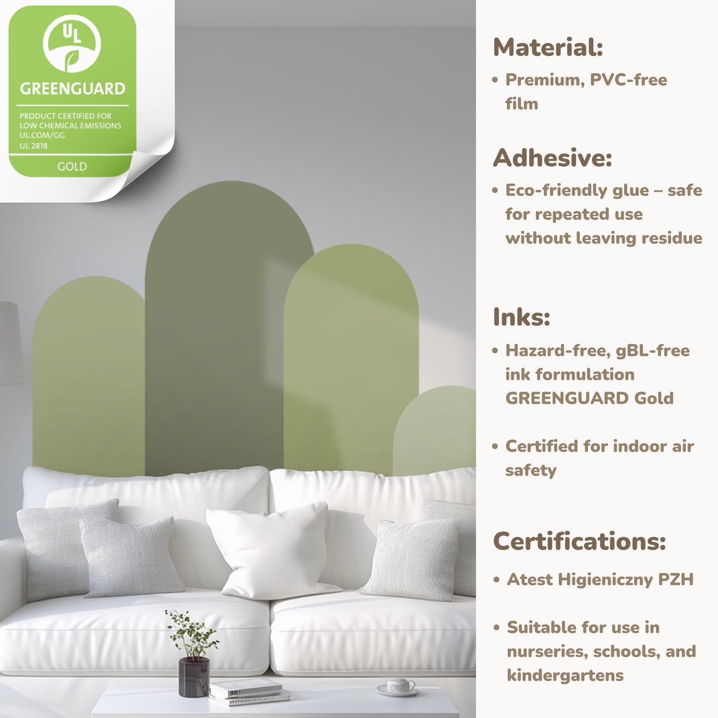 Boho Arch Wall Decals – Earthy Minimalist Room Decor, Repositionable & PVC-Free Stickers for Every Interior
