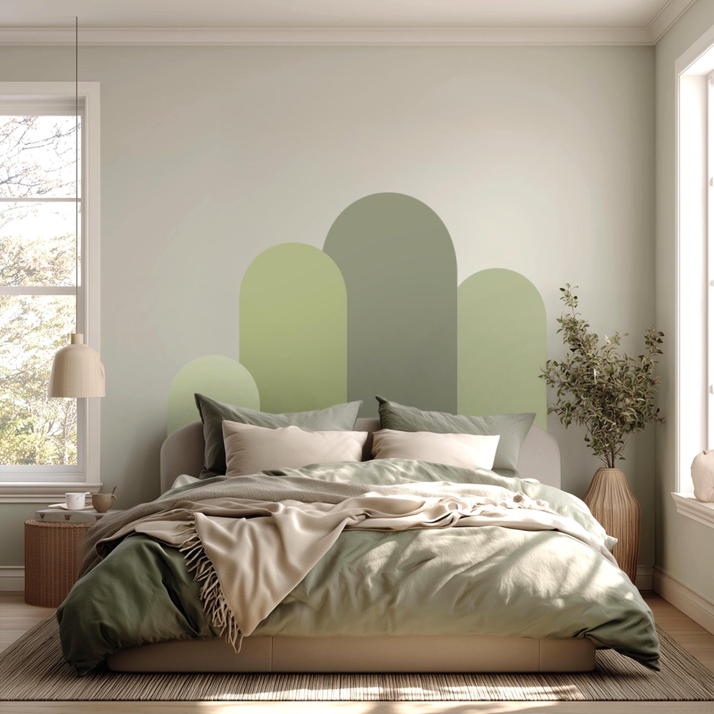 Boho Arch Wall Decals – Earthy Minimalist Room Decor, Repositionable & PVC-Free Stickers for Every Interior