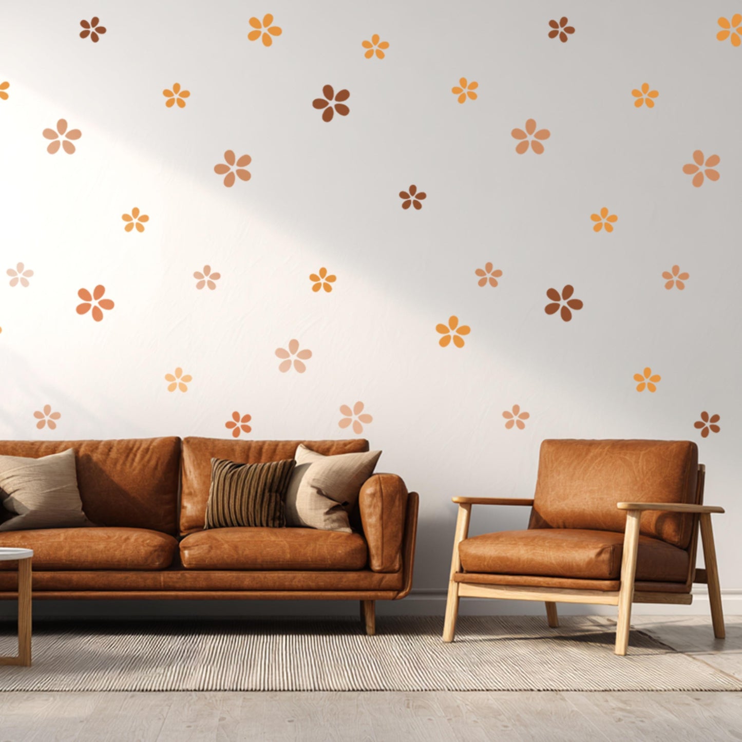 Pastellfarbene Blumen-Wandaufkleber – Boho-inspirierte Kinderzimmerkunst, große abnehmbare Aufkleber für Kinderzimmer, Mädchenschlafzimmer oder weiche Wandakzente