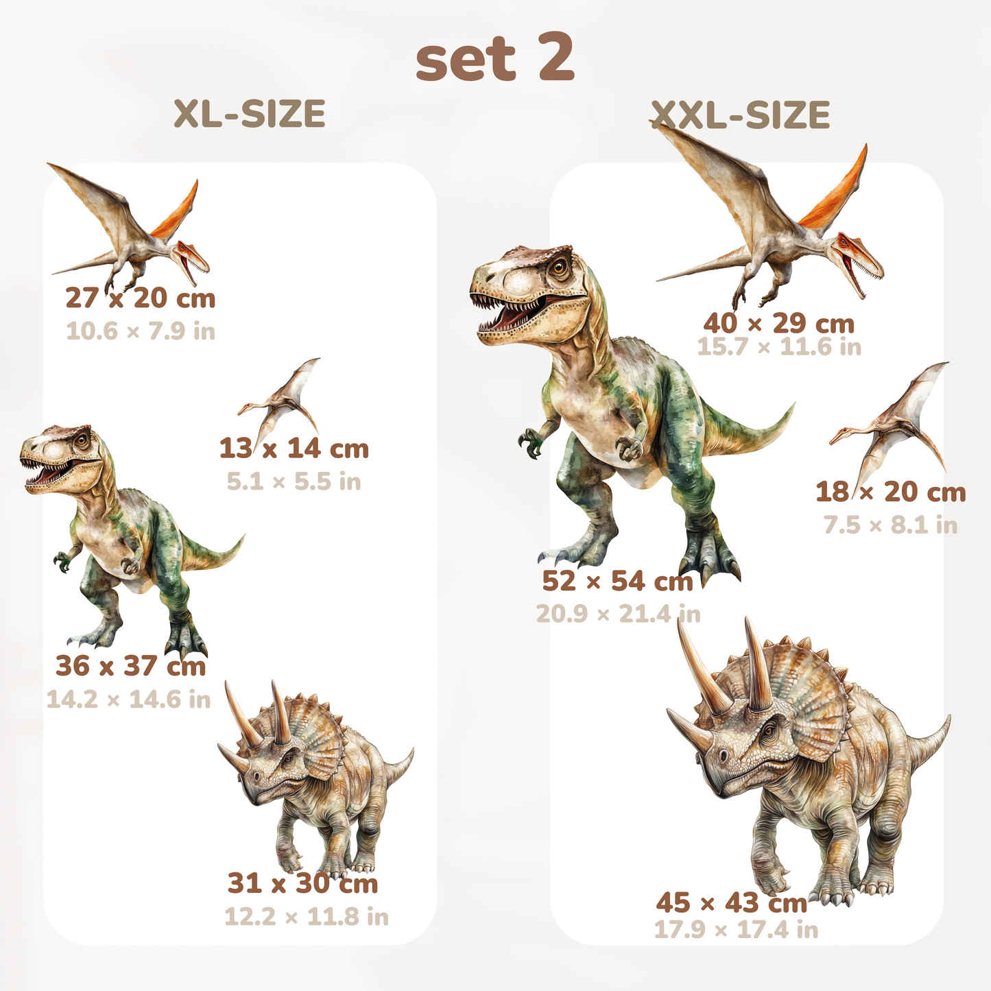 Dinosaur Wall Decals – Removable, PVC-Free Stickers for Kids’ Room or Nursery, Available in XL & XXL Sizes, Fantasy Wall Art