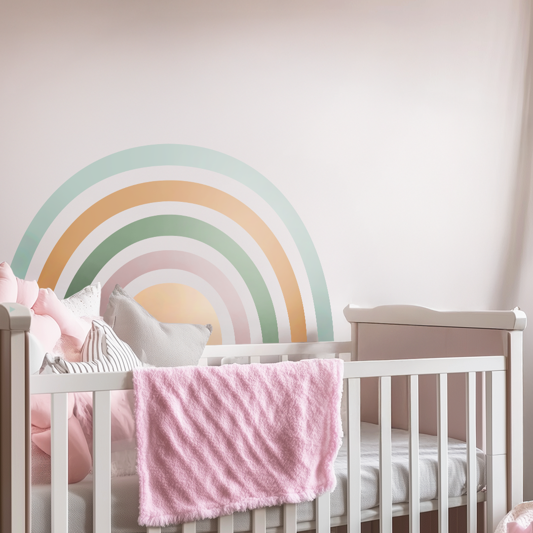 Stickers muraux arc-en-ciel – Autocollants écologiques et sans PVC pour chambre de bébé | Tailles XL ou XXL | Amovibles et non toxiques