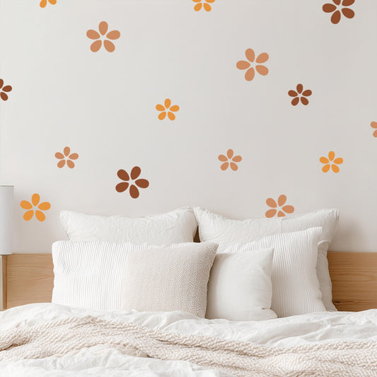 Pastel Flower Wall Decals – Boho-Inspired Nursery Art, Large Removable Stickers for Kids Room, Girls Bedroom or Soft Wall Accents